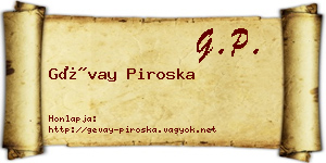 Gévay Piroska névjegykártya