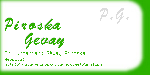 piroska gevay business card